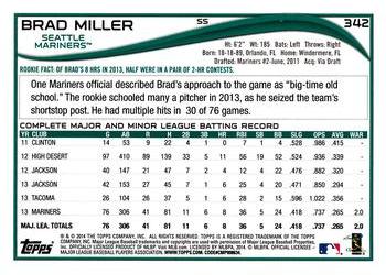 2014 Topps #342 Brad Miller Back
