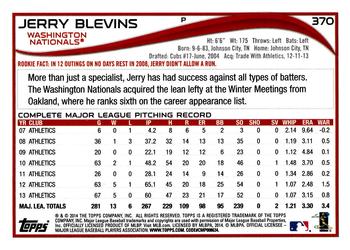 2014 Topps #370 Jerry Blevins Back