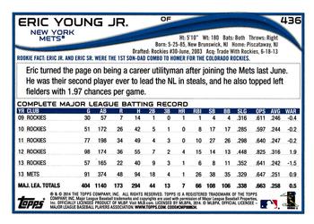 2014 Topps #436 Eric Young Jr. Back