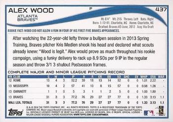 2014 Topps #437 Alex Wood Back