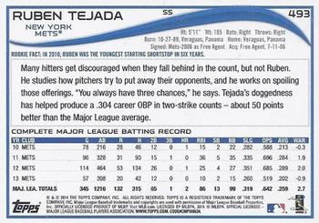 2014 Topps #493 Ruben Tejada Back