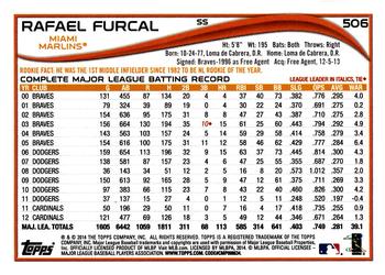2014 Topps #506 Rafael Furcal Back
