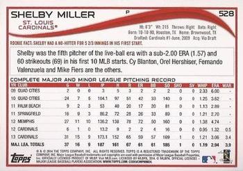 2014 Topps #528 Shelby Miller Back