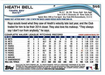 2014 Topps #546 Heath Bell Back
