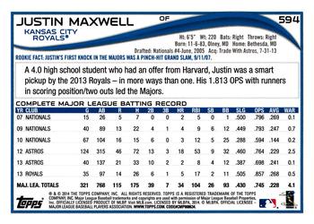 2014 Topps #594 Justin Maxwell Back