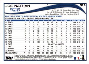 2014 Topps #628 Joe Nathan Back