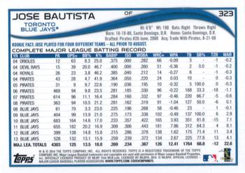 2014 Topps #323 Jose Bautista Back