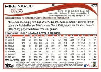 2014 Topps #473 Mike Napoli Back