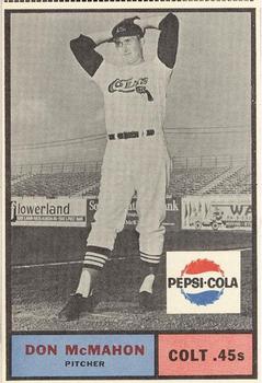 1963 Pepsi-Cola Houston Colt .45s #NNO Don McMahon Front