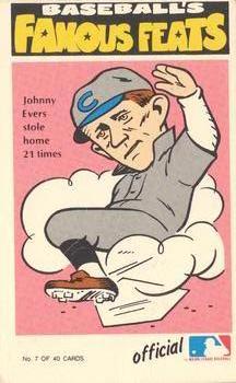 1973 Fleer Official Major League Patches - Famous Feats #7 Johnny Evers Front