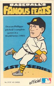 1973 Fleer Official Major League Patches - Famous Feats #37 Deacon Phillippe Front