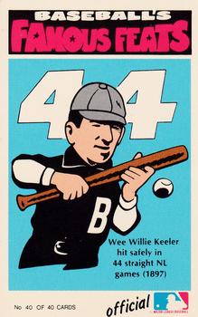 1973 Fleer Official Major League Patches - Famous Feats #40 Willie Keeler Front