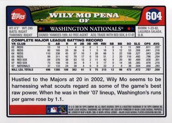 2008 Topps - Gold Foil #604 Wily Mo Pena Back