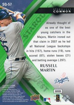 2008 Upper Deck First Edition - StarQuest Green Common #SQ-57 Russell Martin Back