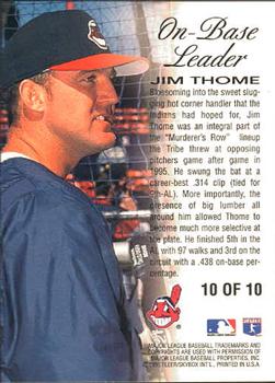 1996 Ultra - On-Base Leaders #10 Jim Thome Back