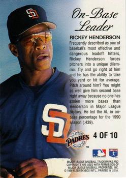 1996 Ultra - On-Base Leaders #4 Rickey Henderson Back
