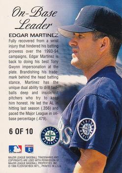 1996 Ultra - On-Base Leaders #6 Edgar Martinez Back