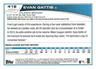 2013 Topps Mini #418 Evan Gattis Back