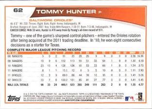 2013 Topps Mini #62 Tommy Hunter Back