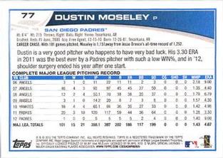 2013 Topps Mini #77 Dustin Moseley Back