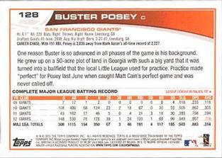 2013 Topps Mini #128 Buster Posey Back