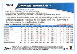 2013 Topps Mini #133 James Shields Back