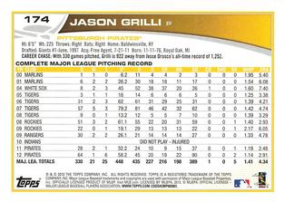 2013 Topps Mini #174 Jason Grilli Back