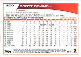 2013 Topps Mini #200 Scott Downs Back