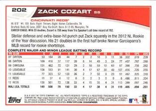 2013 Topps Mini #202 Zack Cozart Back
