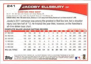2013 Topps Mini #241 Jacoby Ellsbury Back