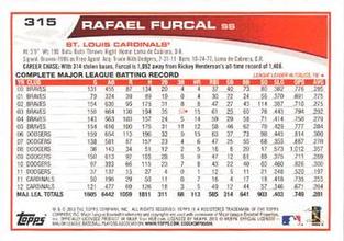 2013 Topps Mini #315 Rafael Furcal Back