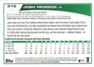 2013 Topps Mini #316 Josh Reddick Back