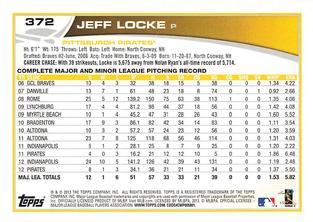 2013 Topps Mini #372 Jeff Locke Back