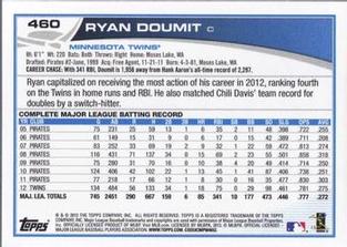 2013 Topps Mini #460 Ryan Doumit Back