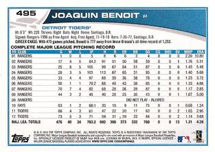 2013 Topps Mini #495 Joaquin Benoit Back
