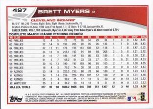 2013 Topps Mini #497 Brett Myers Back