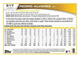 2013 Topps Mini #517 Pedro Alvarez Back