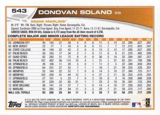 2013 Topps Mini #543 Donovan Solano Back