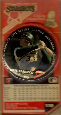 1991 Starshots Major League Baseball Greats #110 Jose Canseco Front