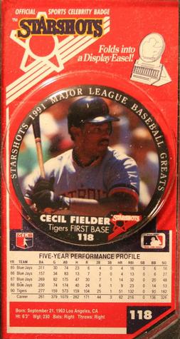 1991 Starshots Major League Baseball Greats #118 Cecil Fielder Front