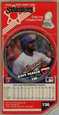 1991 Starshots Major League Baseball Greats #136 Dave Parker Front