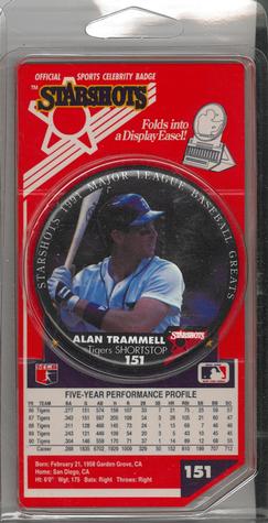 1991 Starshots Major League Baseball Greats #151 Alan Trammell Front