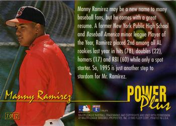 1996 Ultra - Power Plus #7 Manny Ramirez Back