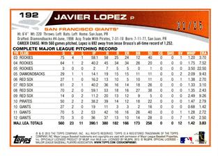 2013 Topps Mini - Pink #192 Javier Lopez Back