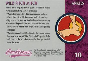 1995 Cardtoons #10 Wild Pitch Mitch Back