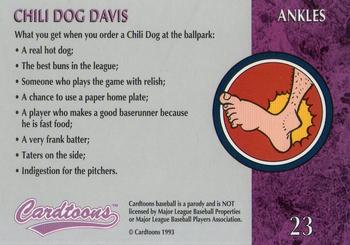 1995 Cardtoons #23 Chili Dog Davis Back