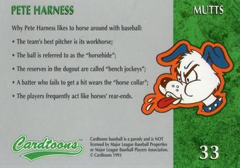 1995 Cardtoons #33 Pete Harness Back