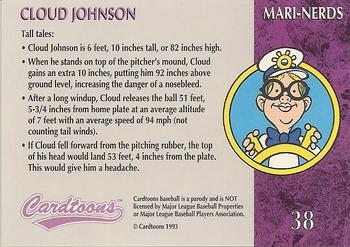 1995 Cardtoons #38 Cloud Johnson Back