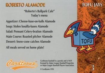 1995 Cardtoons #3 Roberto Alamode Back