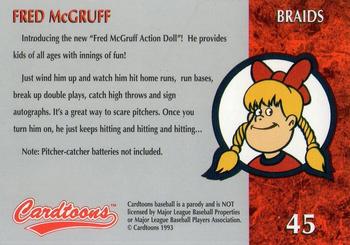 1995 Cardtoons #45 Fred McGruff Back